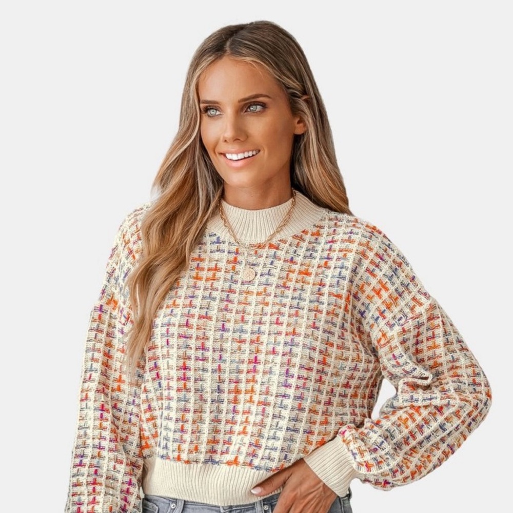 Cupshe Colorful Checkered Knit Sweater